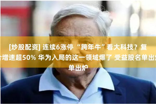 [炒股配资] 连续6涨停 “跨年牛”看大科技？复合增速超50% 华为入局的这一领域爆了 受益股名单出炉